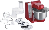 Bosch MUM48R1 Küchenmaschine MUM4 (600 Watt, 3.9 Liter, Edelstahl-Rührschüssel, Durchlaufschnitzler, Rezept DVD) rot - 1
